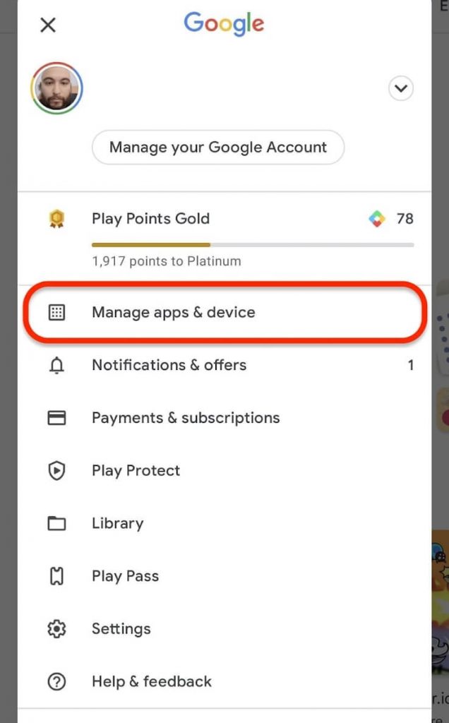 Manage apps & device