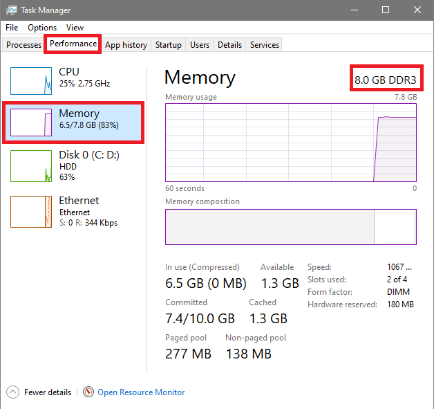 Memory performance 